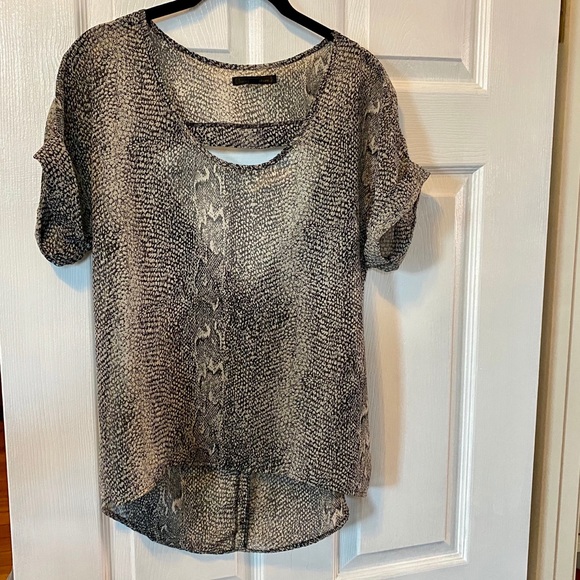 Snakeskin Print Chiffon Blouse - Picture 3 of 4